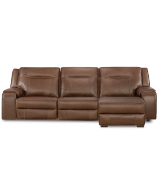 CLOSEOUT! Hansley 3-Pc. Zero Gravity Leather Sectional with Power Recliner and Chaise, Created for Macy's