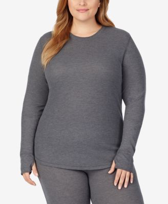 Cuddl Duds - Plus Size Stretch Thermal Long-Sleeve Top