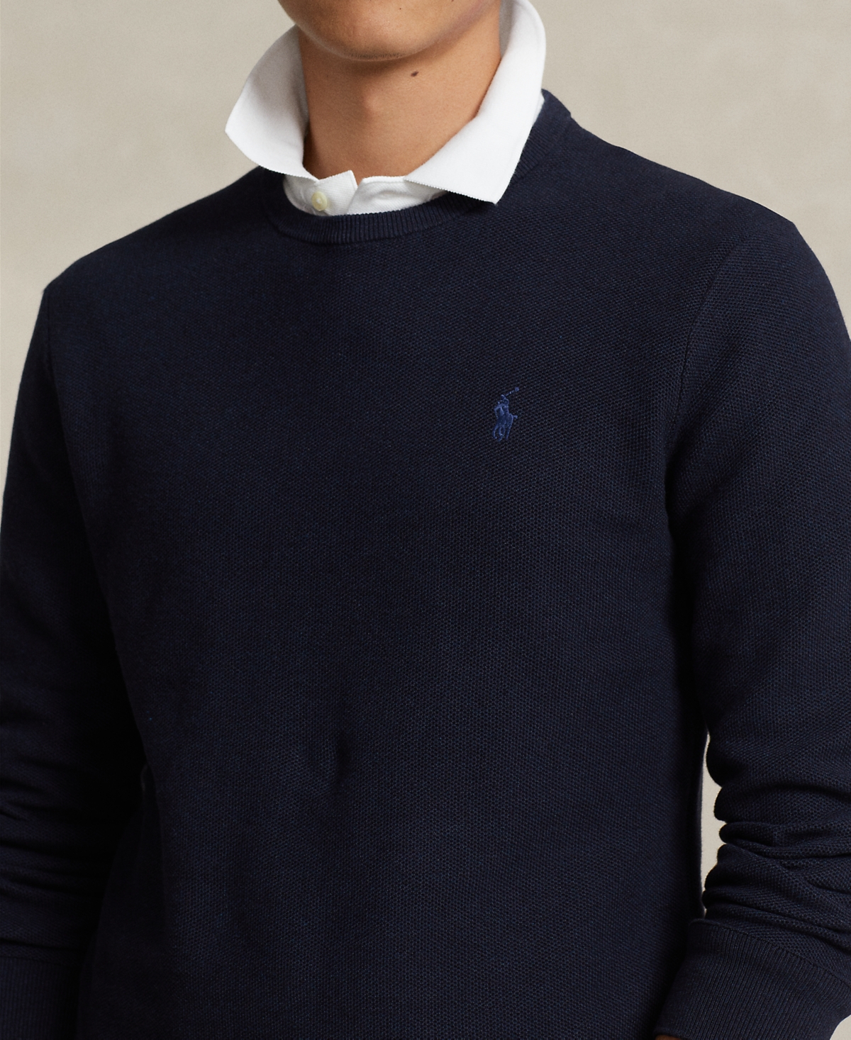 Polo Ralph Lauren Men's Textured Cotton Crewneck Sweater In Blue