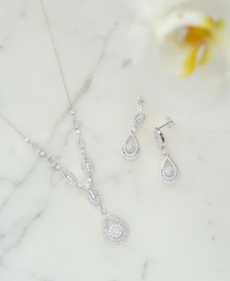 Diamond Dangling Drop Earrings in 14k White Gold or 14k Yellow Gold  (1 ct. t.w.), Created for Macy's 
