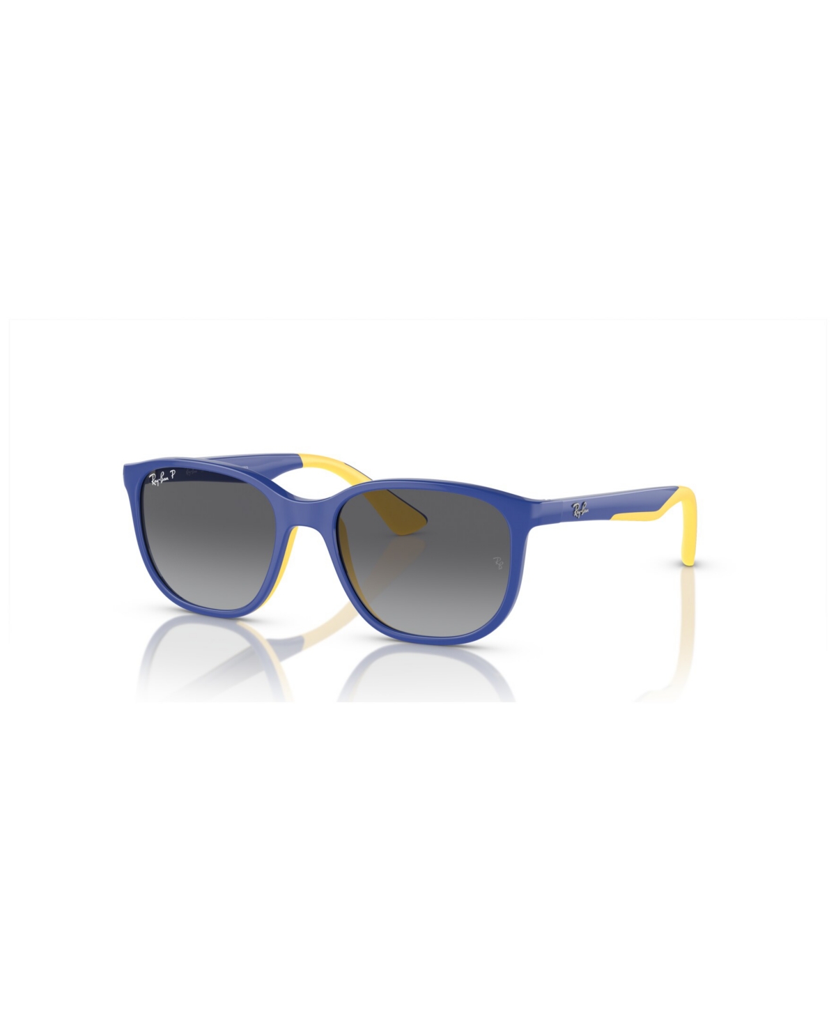 Ray-ban Jr . Kids Polarized Sunglasses, Gradient Polar Rb9078s (ages 11-13) In Light Blue On Yellow
