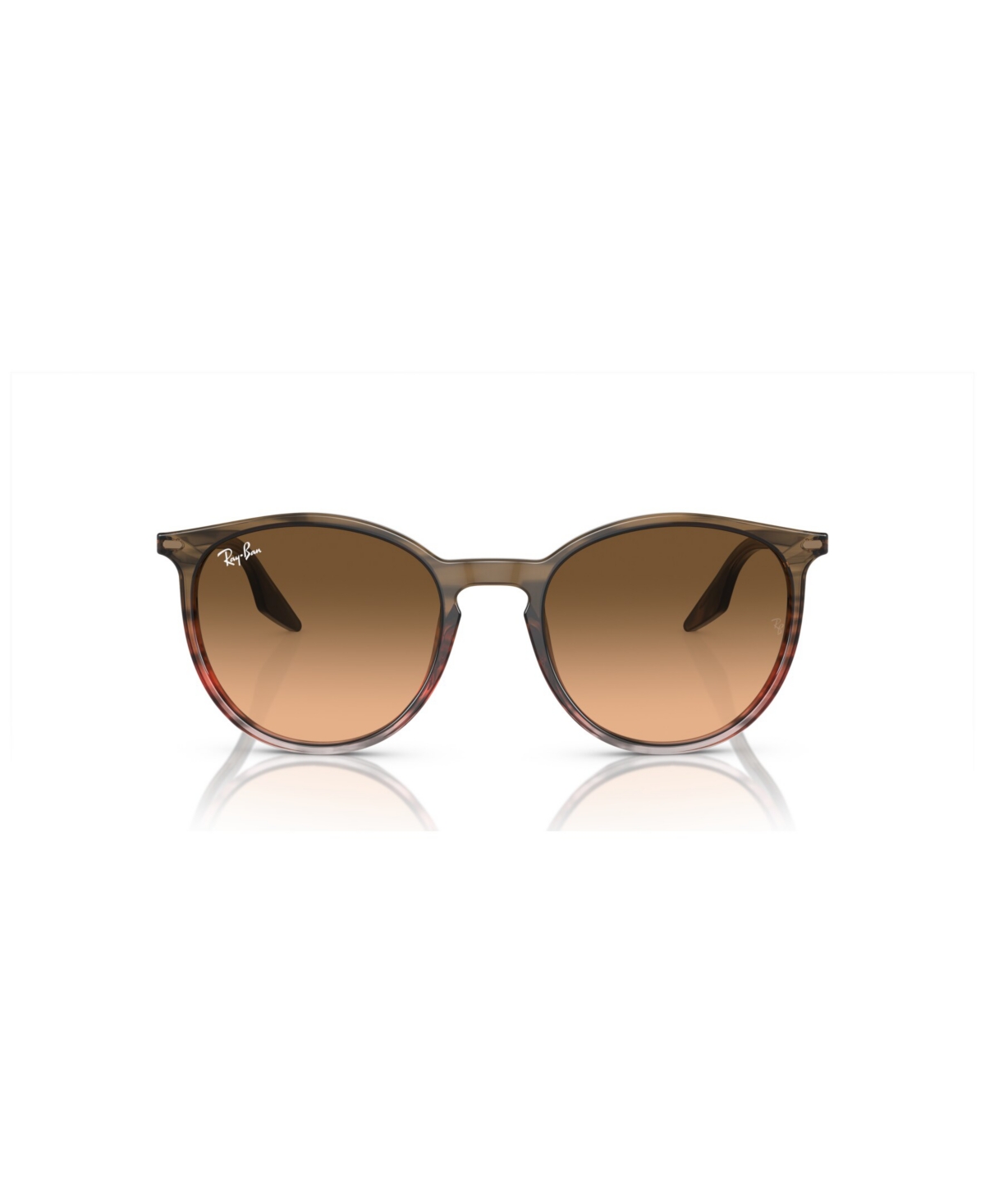 Ray Ban Rb2204 Sunglasses Striped Brown Frame Pink Lenses 54-20 In Striped Brown  Red