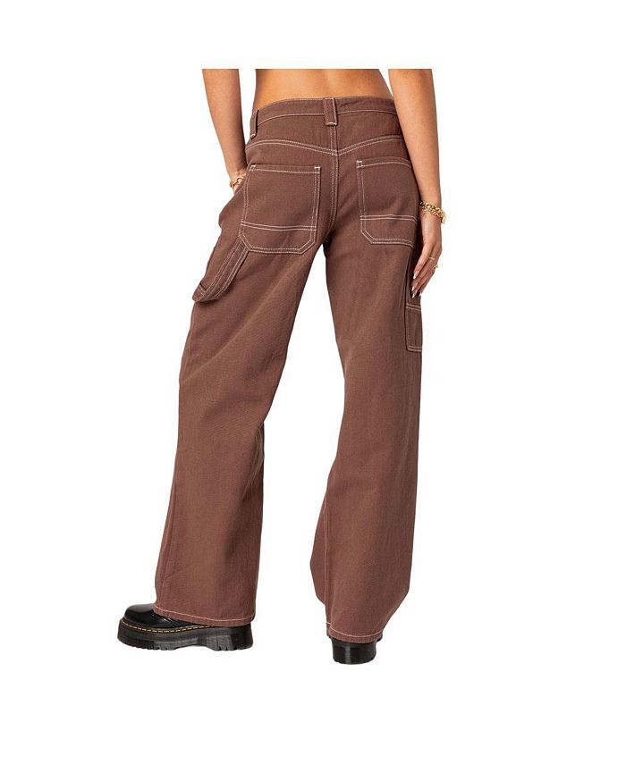 Edikted Women's Brenda low rise carpenter jeans Macy's