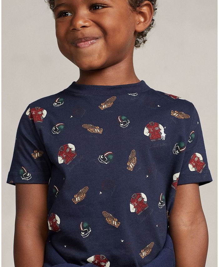 Polo Ralph Lauren Little and Toddler Boys Varsity Print Cotton T-shirt ...