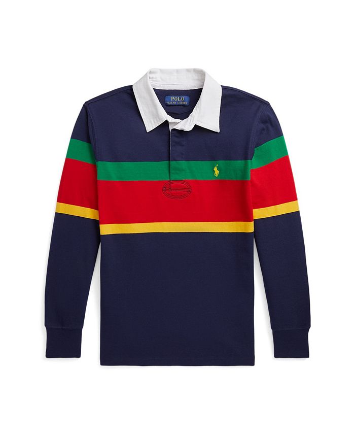 Polo Ralph Lauren Big Boys Striped Cotton Jersey Rugby Shirt - Macy's