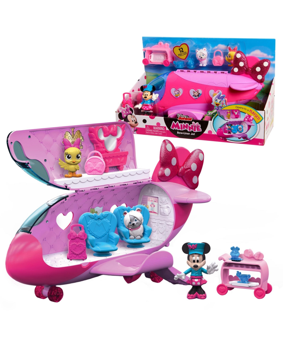Sesame Street Kids' Macy's Disney Junior Minnie Mouse Bow Liner Jet Toy Figures And Playset