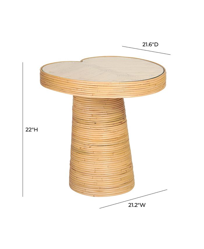 TOV Furniture 22" Rattan Lilypad Shaped Side Table Macy's