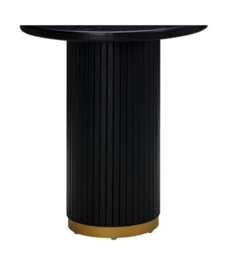 1 Piece Oak Brass Accent Entry Table