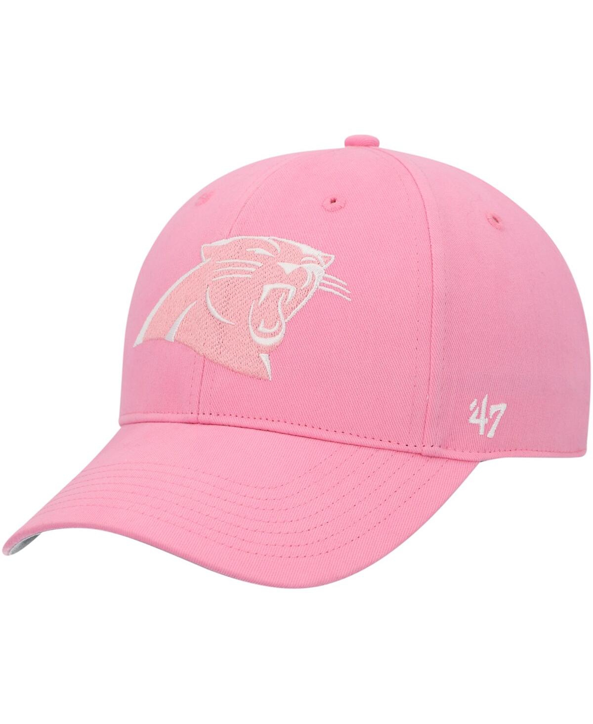 47 Brand Kids' Big Girls ' Pink Carolina Panthers Rose Mvp Adjustable Hat
