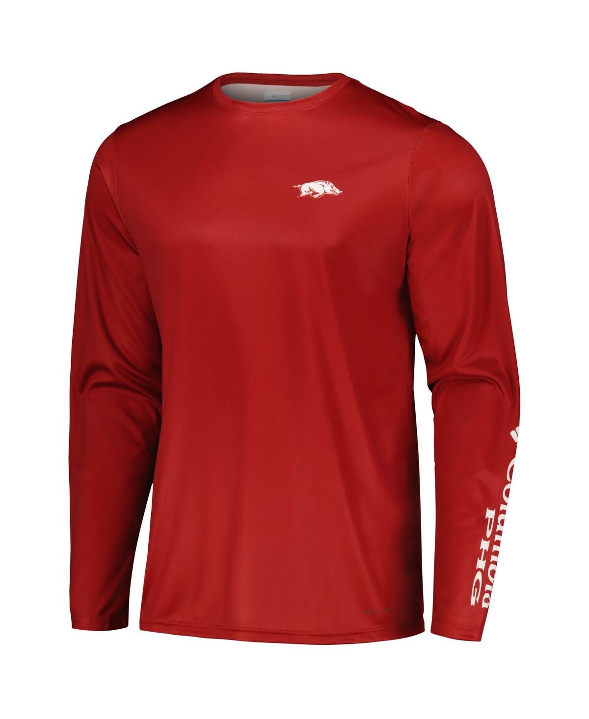 Shop Columbia Men's  Cardinal Arkansas Razorbacks Terminal Shot Omni-shade Omni-wick Long Sleeve T-shirt