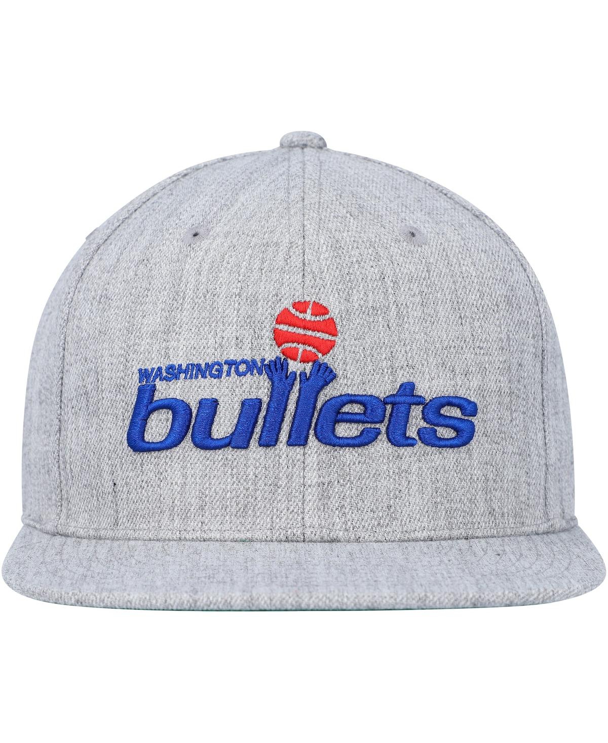 Mitchell & Ness Men's  Heather Gray Washington Bullets Hardwood Classics 2.0 Snapback Hat In Heather Gray