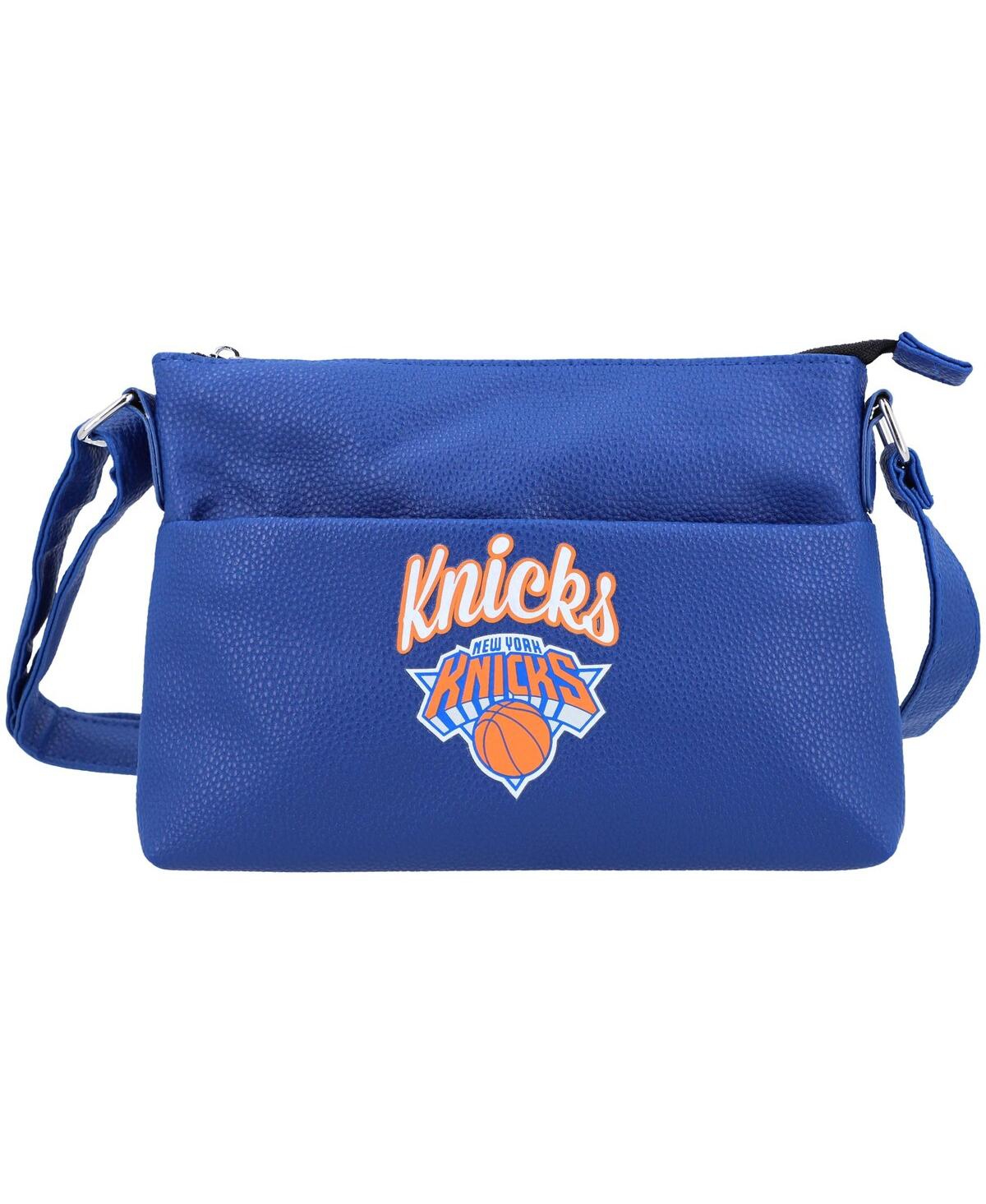 Women's Foco New York Knicks Logo Script Crossbody Handbag - Royal