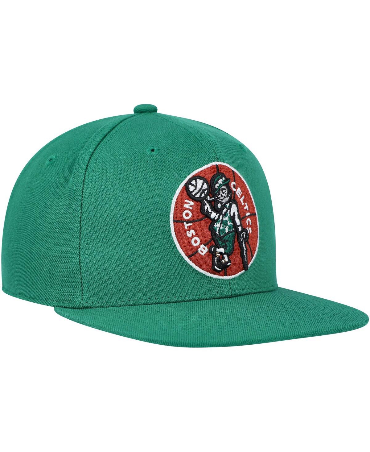 Men's Mitchell & NessBoston Celtics Hardwood Classics Mvp Team Ground 2.0 Fitted Hat - Kelly Green