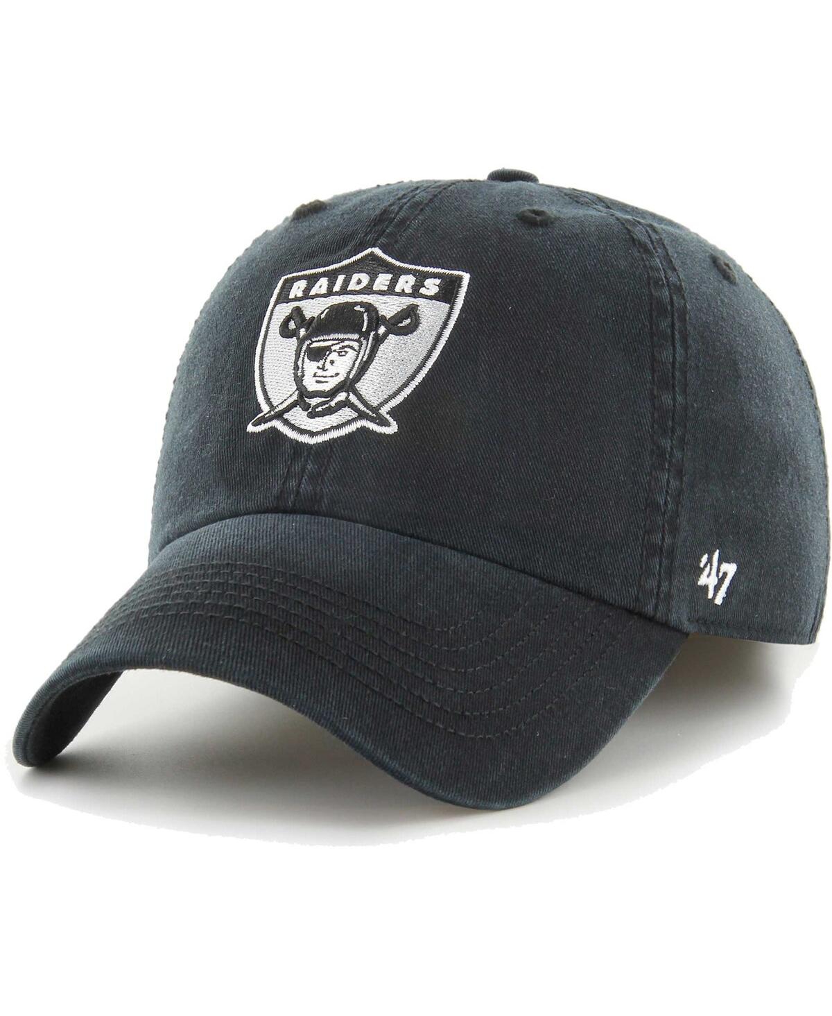 47 Brand Men's ' Black Distressed Las Vegas Raiders Gridiron Classics Franchise Legacy Fitted Hat