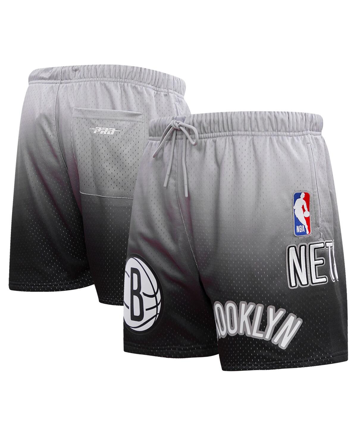 Pro Standard Men's  Black, Gray Brooklyn Nets Ombre Mesh Shorts In Black,gray