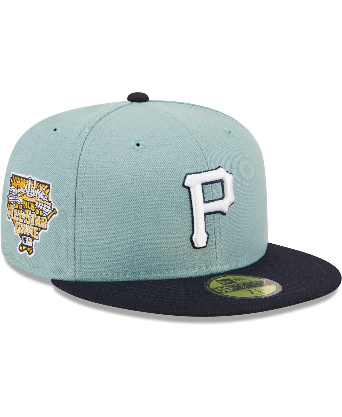 New Era Men's  Light Blue, Navy Pittsburgh Pirates Beach Kiss 59fifty Fitted Hat In Light Blue,navy