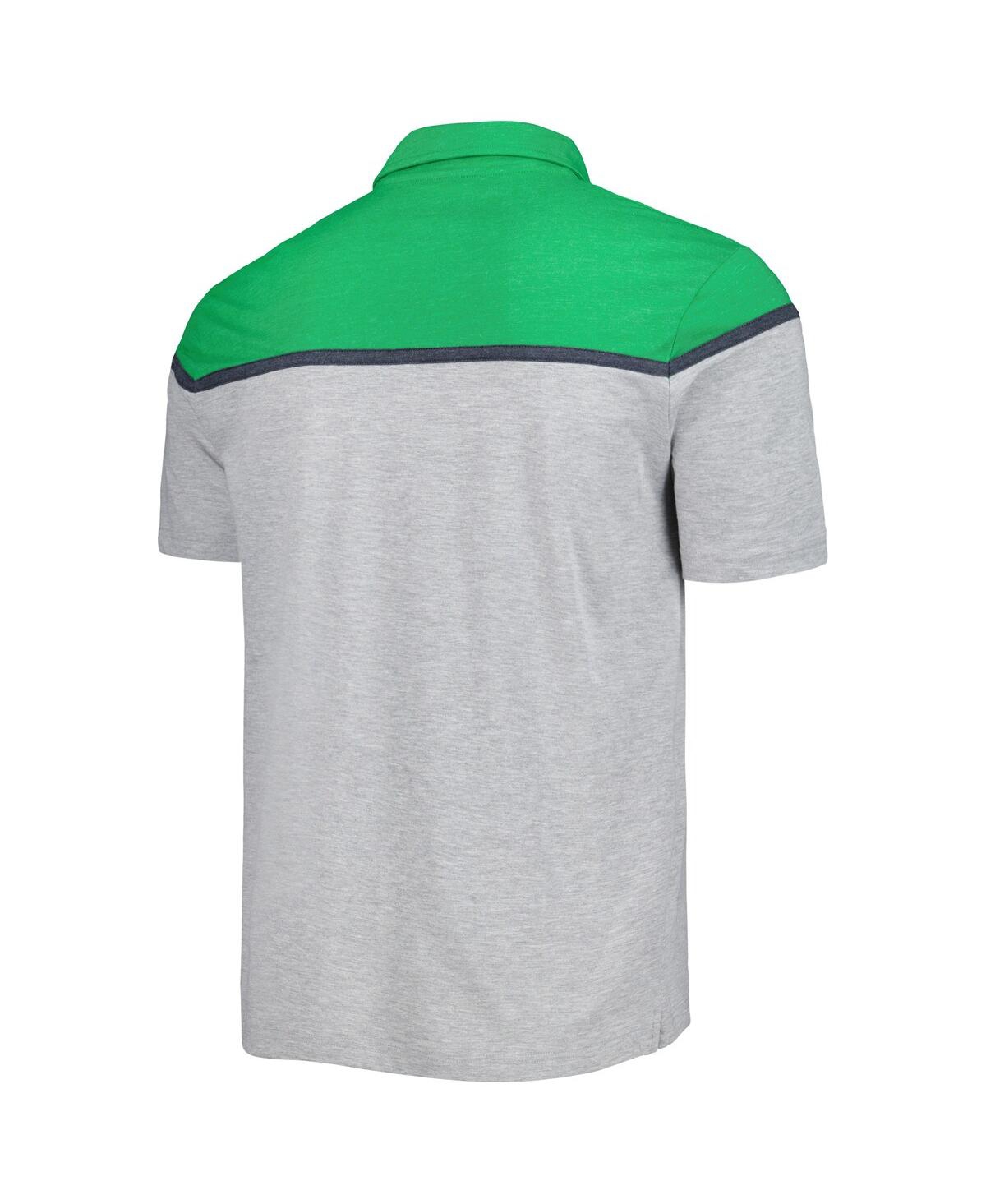 Colosseum Men's  Heathered Gray, Green Oregon Ducks Birdie Polo Shirt In Heather Gray