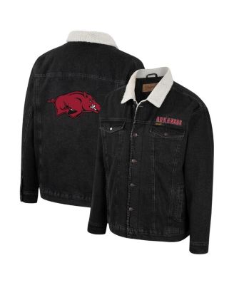 Men's x Wrangler Charcoal Arkansas Razorbacks Western Button-Up Denim Jacket