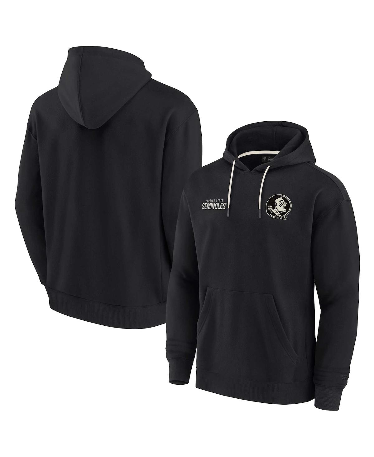 Men's and Women's Fanatics Signature Black Florida State Seminoles Super Soft Fleece Pullover Hoodie - Black