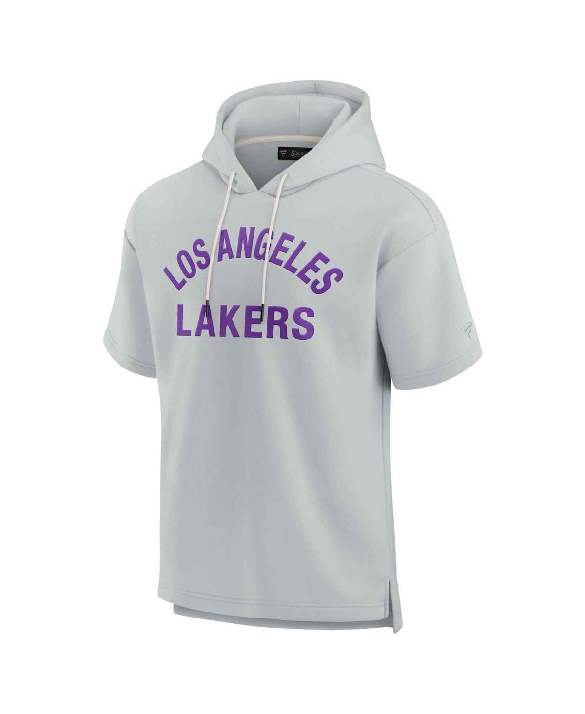 Fanatics Signature Unisex  Gray Los Angeles Lakers Elements Super Soft Fleece Short Sleeve Pullover H In Gray