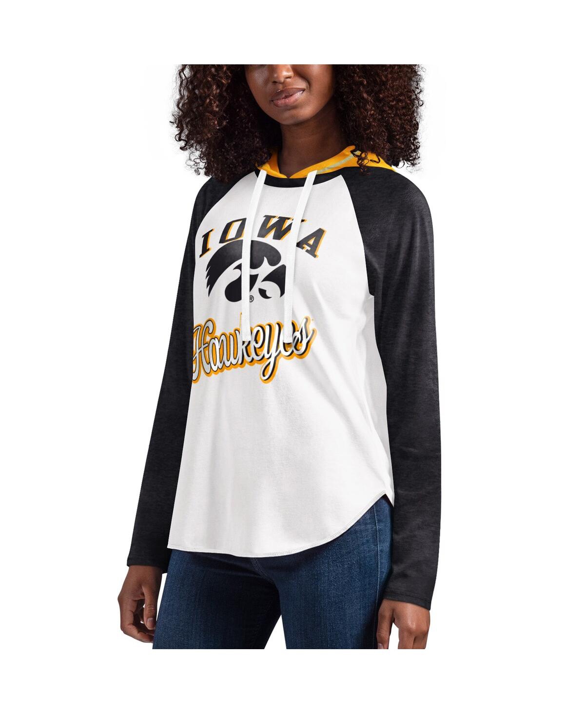 Women's G-III 4Her by Carl Banks Brown/White Cleveland Browns Double Team  Three-Quarter Sleeve Lace-Up T-Shirt