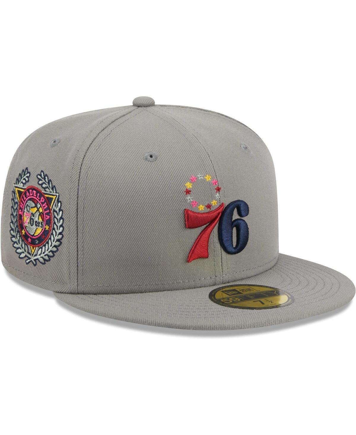 New Era Men's  Gray Philadelphia 76ers Color Pack 59fifty Fitted Hat