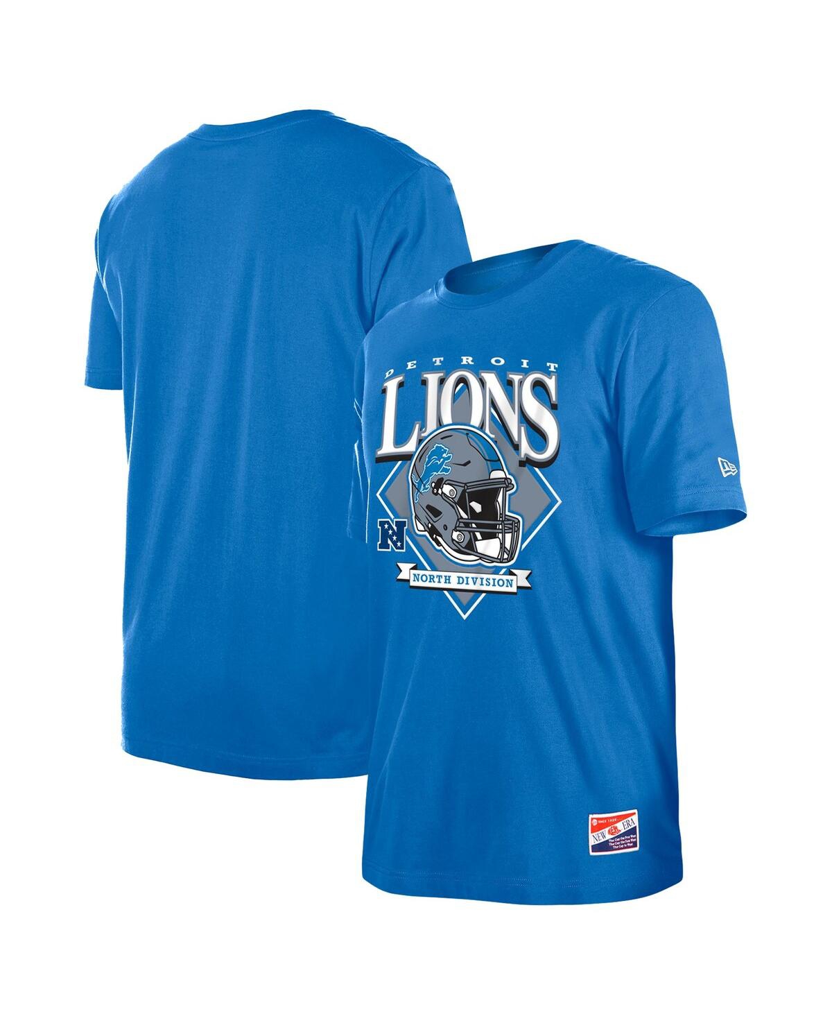 Shop New Era Men's  Blue Detroit Lions Team Logo T-shirt