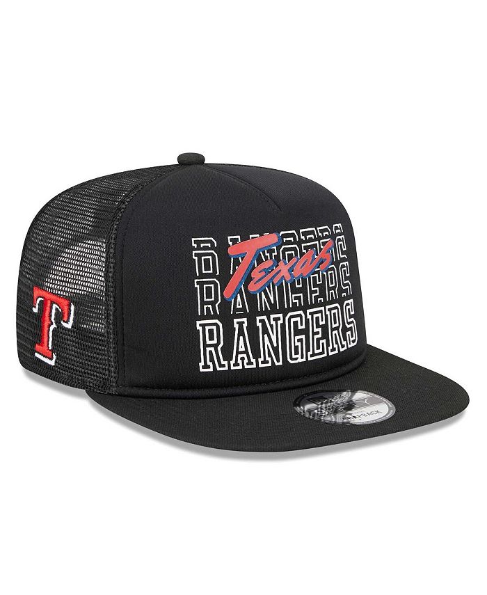 New Era Men's Black Texas Rangers Street Team A-Frame Trucker 9FIFTY ...