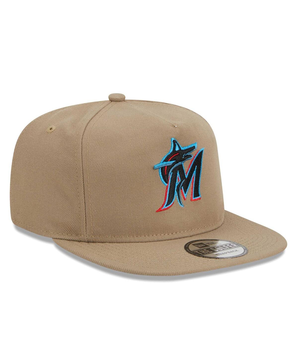 New Era Men's  Khaki Miami Marlins Golfer Adjustable Hat In Khaki
