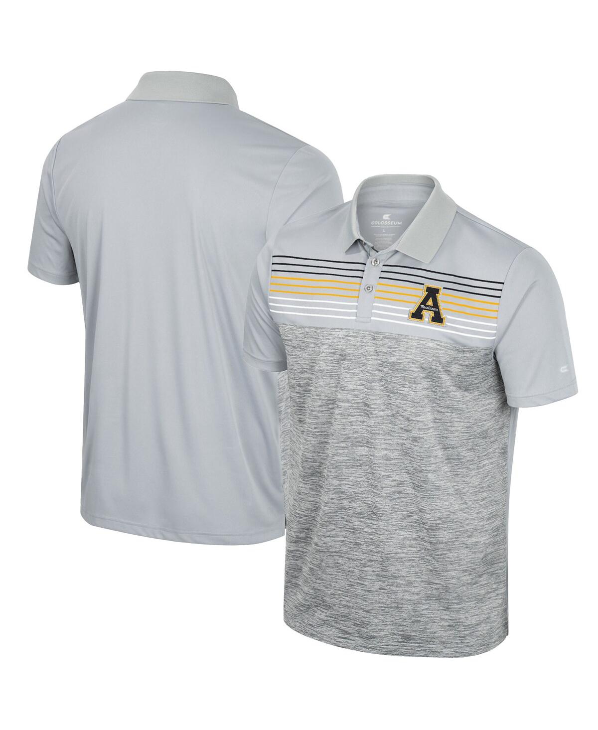 Colosseum Men's  Gray Appalachian State Mountaineers Cybernetic Polo Shirt
