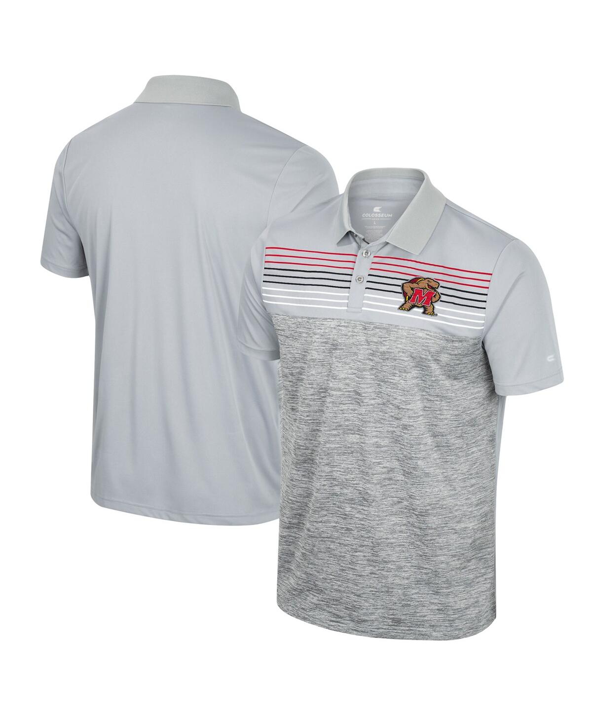 Colosseum Men's  Gray Maryland Terrapins Cybernetic Polo Shirt