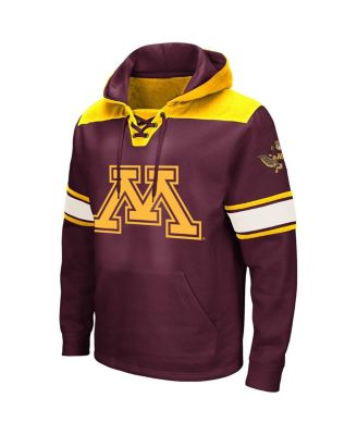 Men's Maroon Minnesota Golden Gophers Big and Tall Hockey Lace-Up Pullover Hoodie
