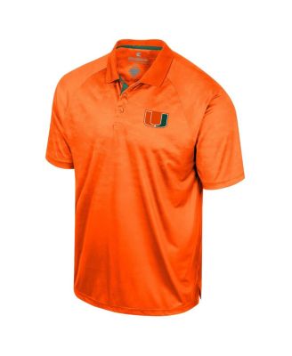 Men's Orange Miami Hurricanes Honeycomb Raglan Polo Shirt