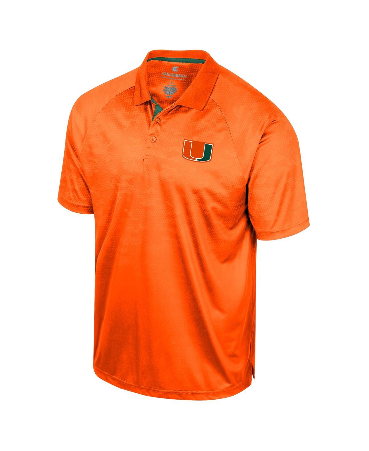 Shop Colosseum Men's  Orange Miami Hurricanes Honeycomb Raglan Polo Shirt