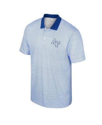 Men's White, Royal Air Force Falcons Print Stripe Polo Shirt