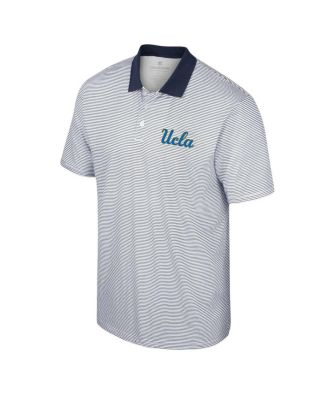 Men's White UCLA Bruins Print Stripe Polo Shirt