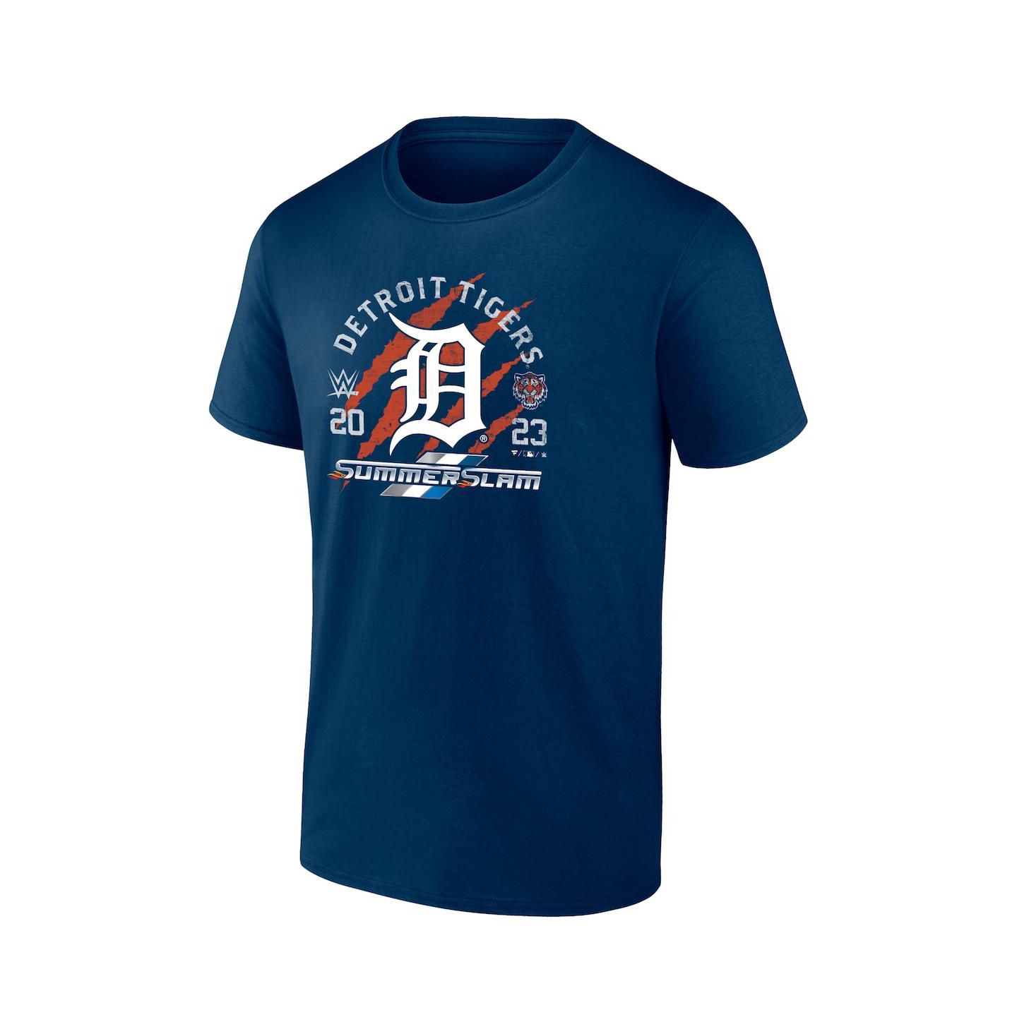 Мужская футболка Fanatics Navy Detroit Tigers X 2023 SummerSlam — фото 3