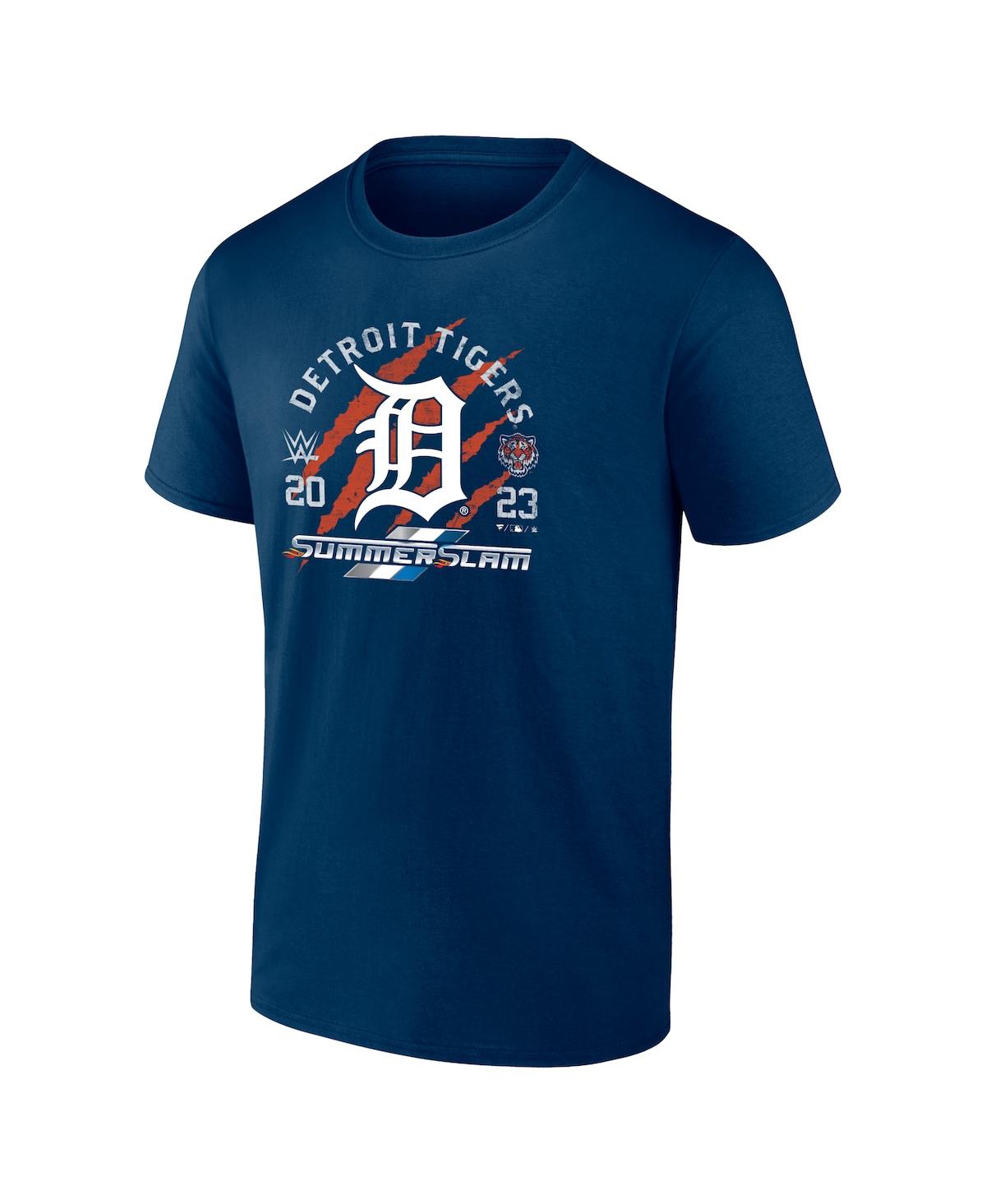 Shop Fanatics Men's  Navy Detroit Tigers X 2023 Summerslam T-shirt