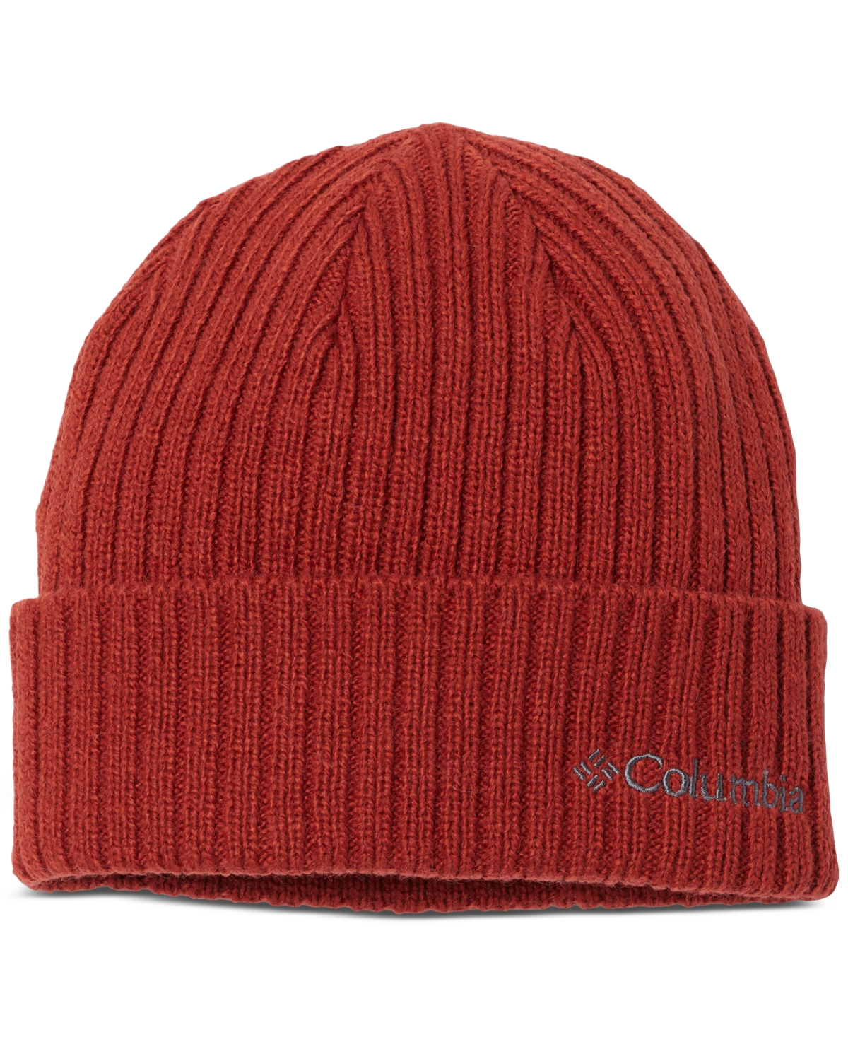 Columbia Men's Ribbed-knit Embroidered Logo Watch Cap In Warp Red