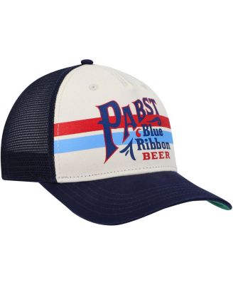 Men's  Cream, Navy Pabst Blue Ribbon Sinclair Snapback Hat