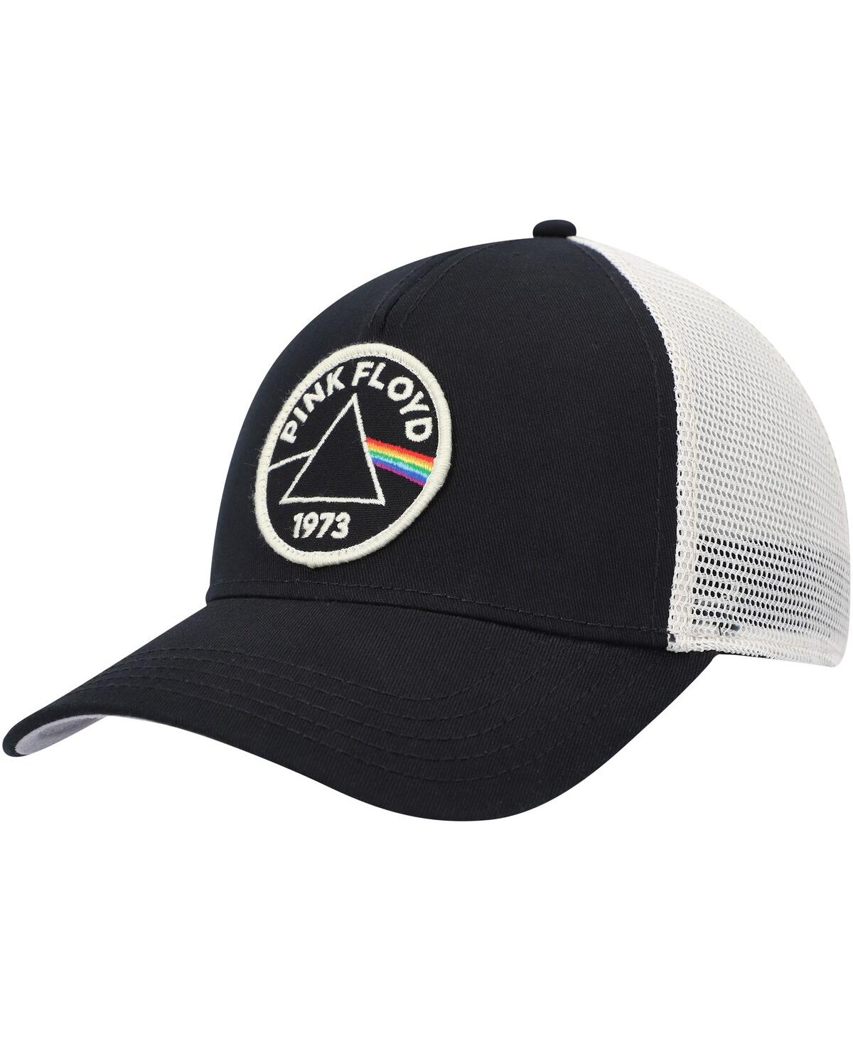 American Needle Men's  Black, Cream Pink Floyd Valin Trucker Snapback Hat In Black,cream