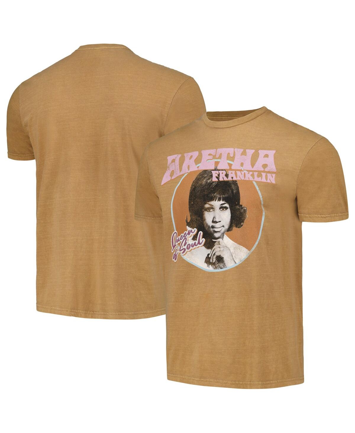Philcos Men's Brown Aretha Franklin Washed Graphic T-shirt