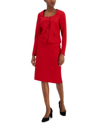Women's Scoop-Neck Jacket & Pencil Skirt Suit
