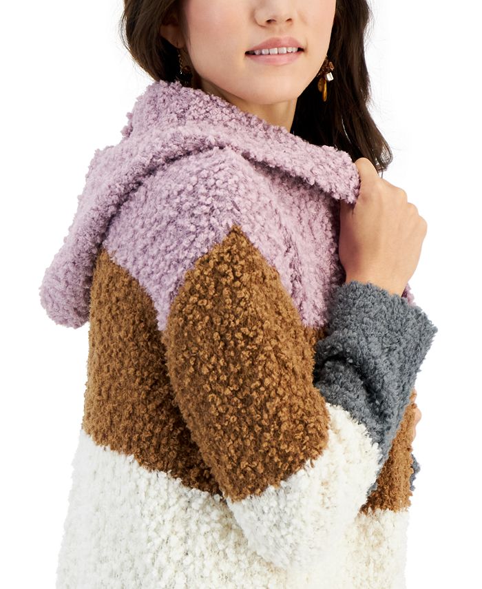 Hooded Popcorn Cardigan