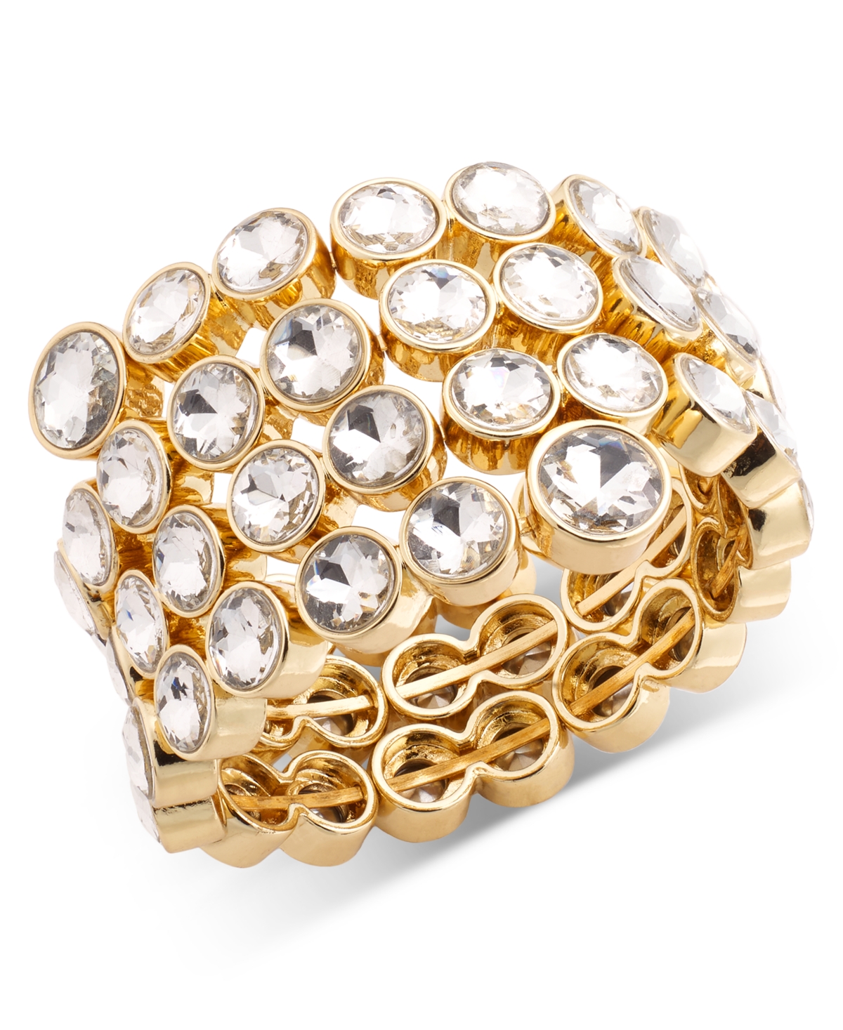 Inc International Concepts Crystal Layered Bracelet, Created For Macy's In Gold