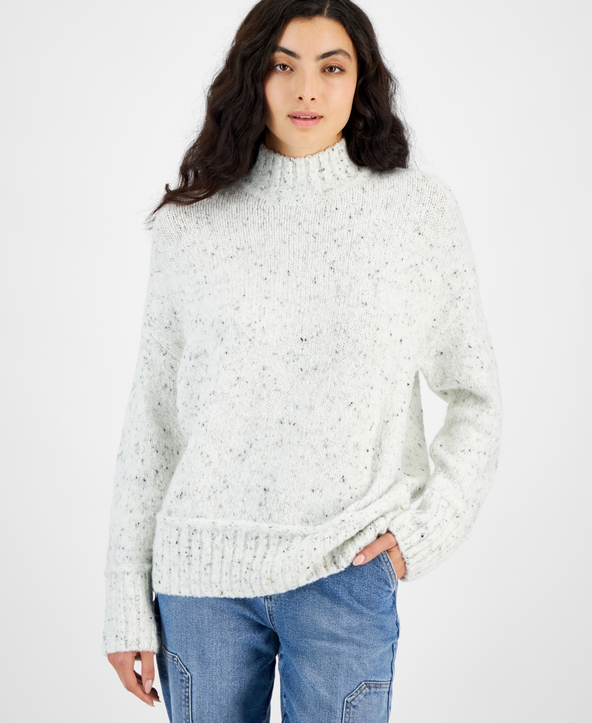 And Now This Women's Mock-neck Sweater In Ivory Speckle