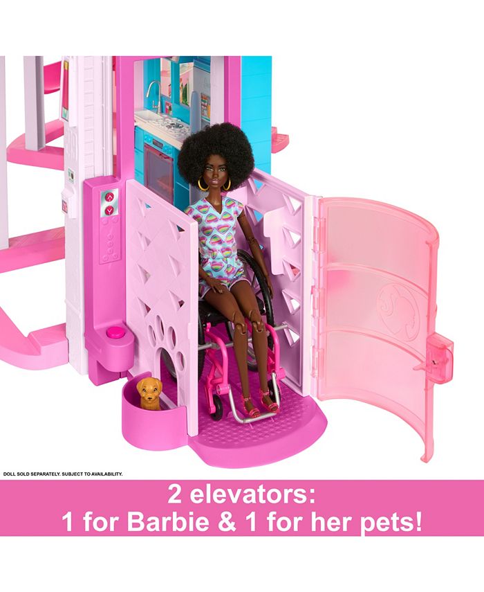 Barbie Dreamhouse, 75  Pieces, Pool Party Doll House With 3 Story Slide - Multi