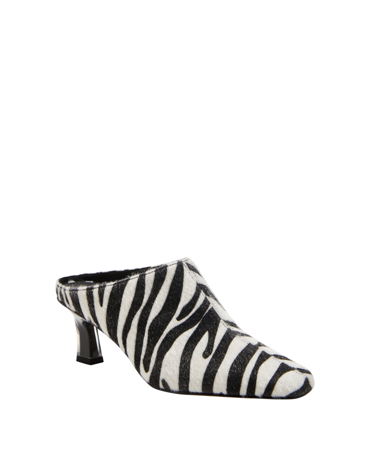 Shop Katy Perry Women's The Zaharrah Square Toe Kitten Heel Mules In Zebra Multi- Polyester,chinlon