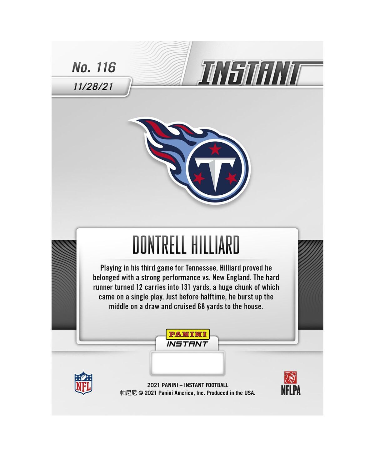 Shop Panini America Dontrell Hilliard Tennessee Titans Parallel  Instant Nfl Week 12 Hilliard Sprints For  In Multi