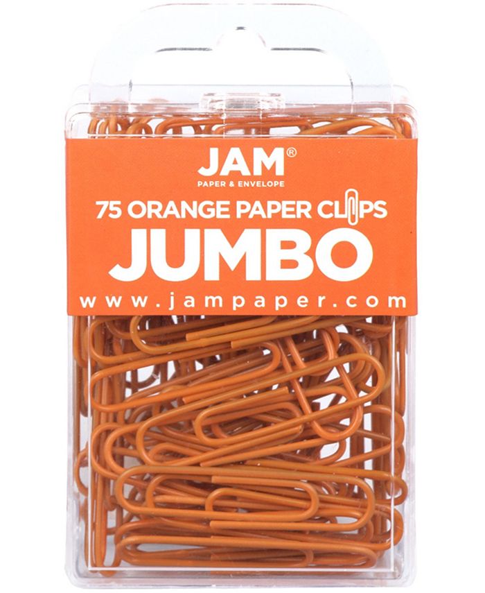 JAM Paper Colorful Jumbo Paper Clips Large 2" Paperclips 75 Per
